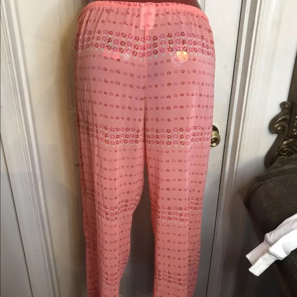 JOSIE NATORI Intimates 2 pc. Pajamas Cami Cropped Pants Sheer Floral- SMALL S - Picture 11 of 12